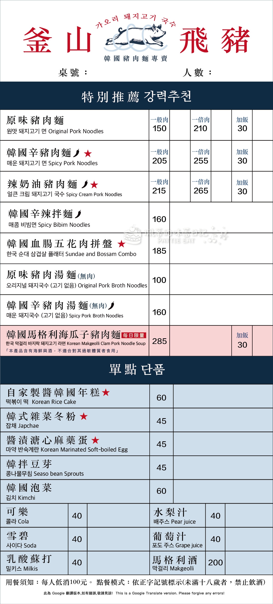 中和美食推薦 釜山飛豬 韓國豬肉麵專賣｜景安捷運站新開幕韓式料理  中和宵夜新選擇 @珮蒂的味蕾日記